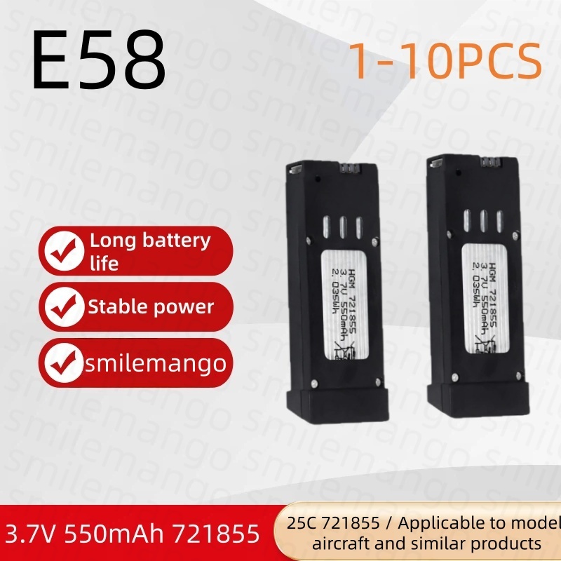 1-10 Buah Baterai Lithium Dron - Eachine Drone E58 ulasan dan harga