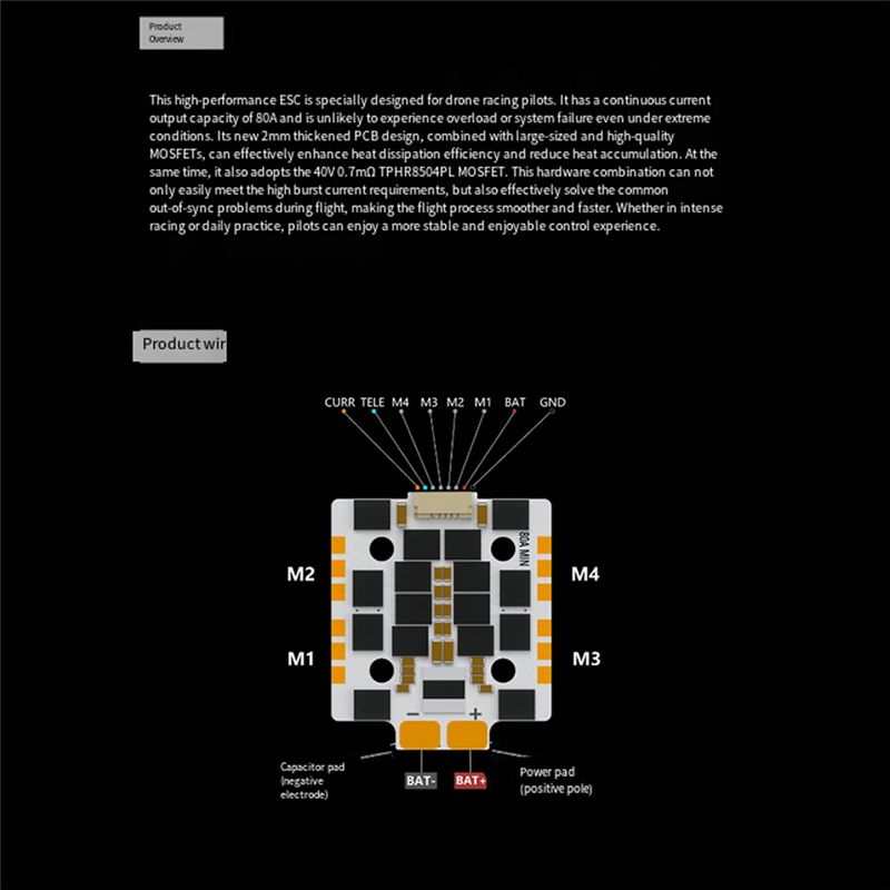 CYGJ-Mini 80A, ESC 4-in-1 untu - Drone Esc ulasan dan harga